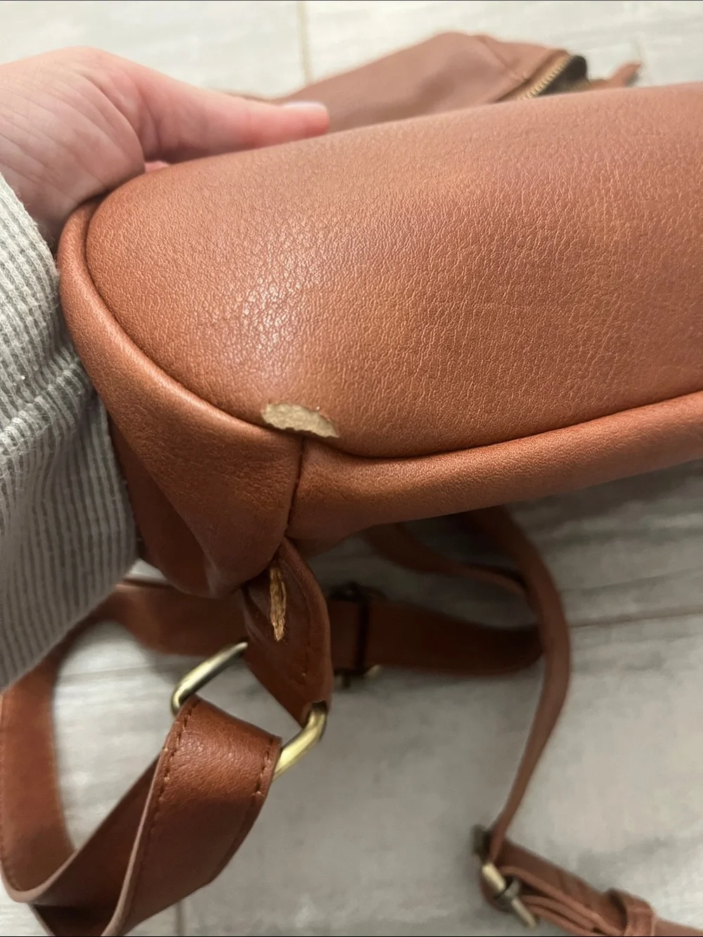 Miztique Casual Leather Backpack in Brown